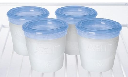 Containers for storage of expressed breast milk