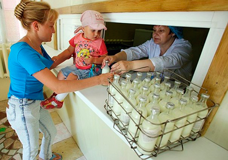 bucătărie cu lapte pentru copii