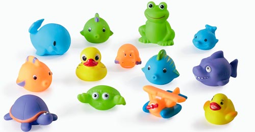 rubber bathing toys