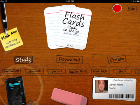 application flashcards