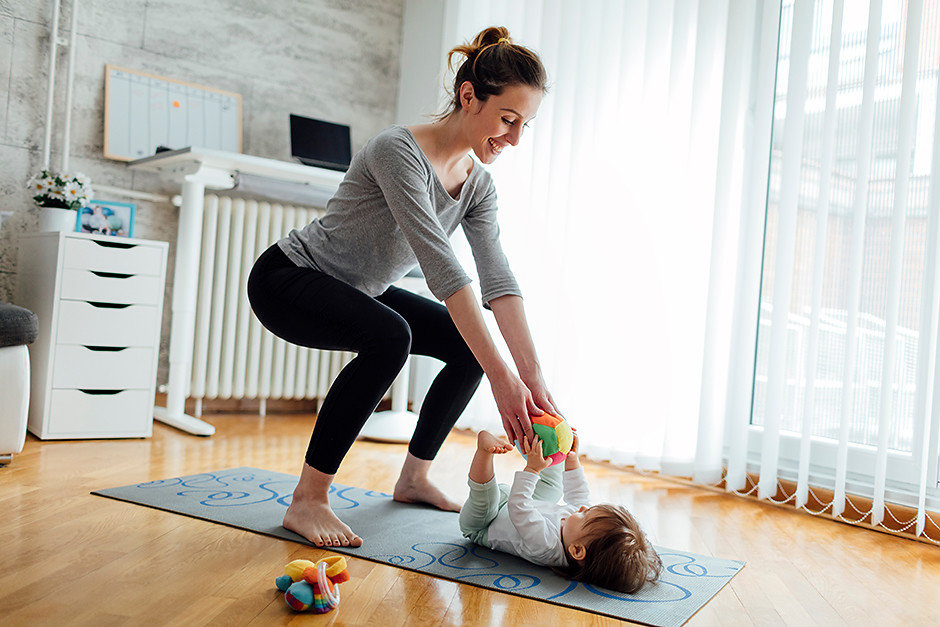 Fitness mit einem Kind bis zu einem Jahr